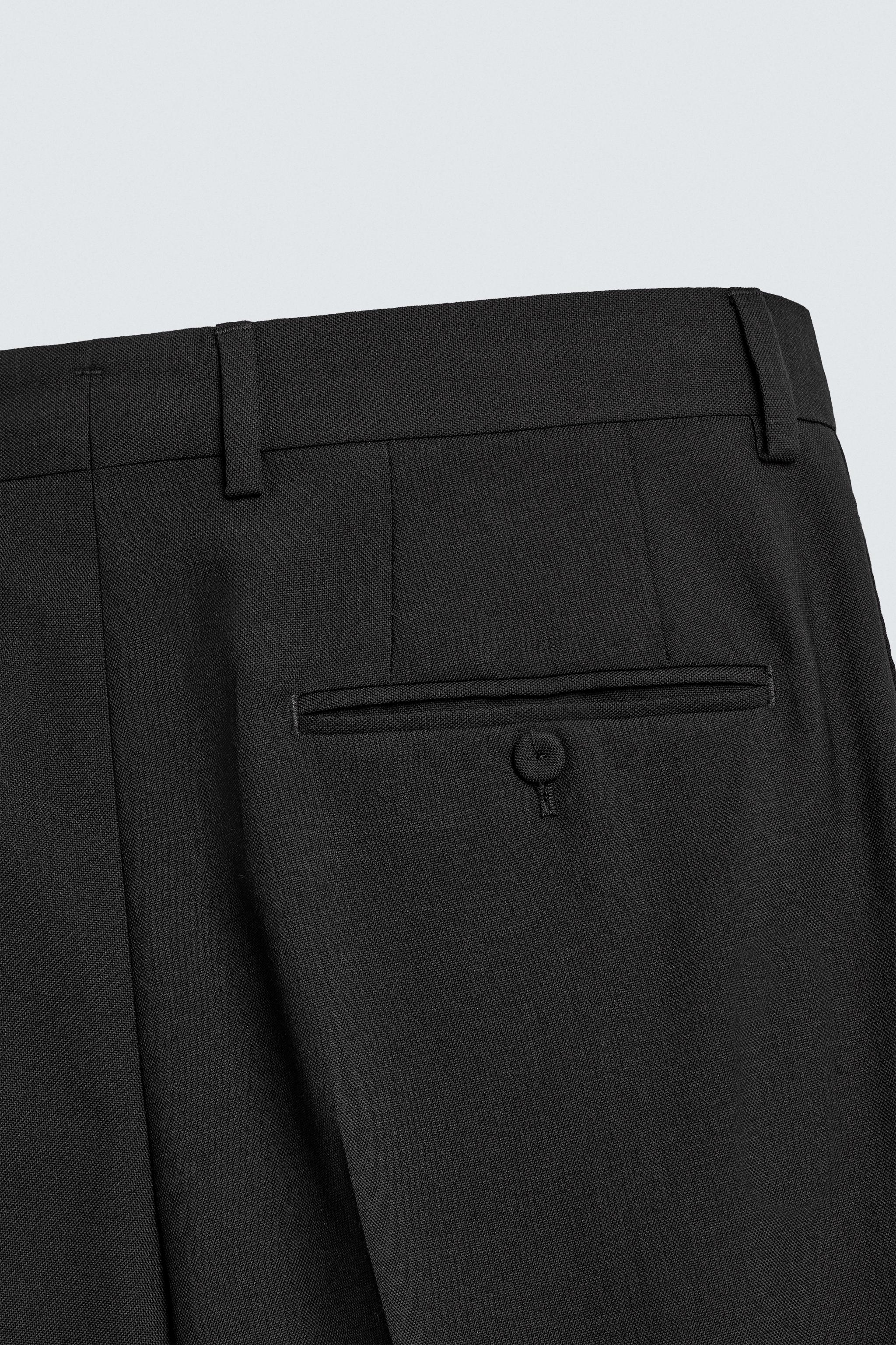 REGULAR FIT PLEATED TUXEDO PANTS